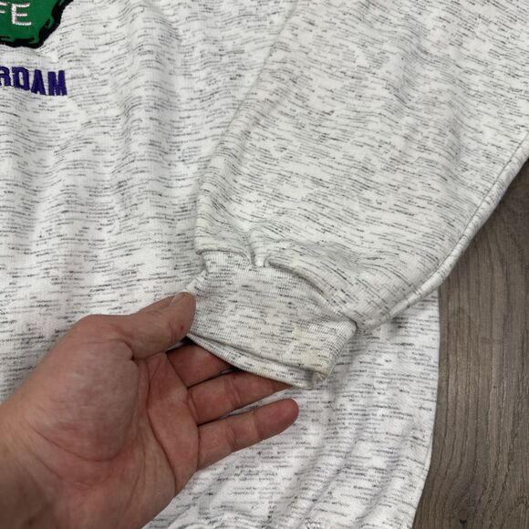 Vintage Hard Rock Amsterdam Heather Gray Sweatshirt Crewneck Embroidered Large - Picture 6 of 7